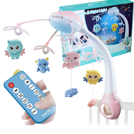 Muzyczna karuzela karuzelka do łózeczka projektor z pilotem 500 melodii