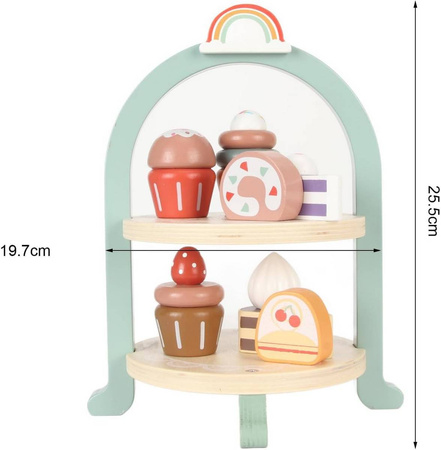 WOODEN DESSERT SET PASTRY SHOP CAKE STAND XXL GIFT