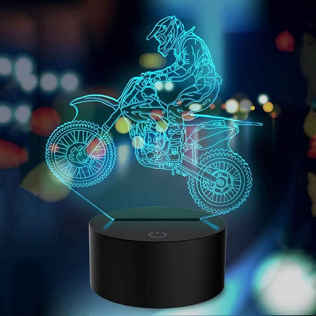 Lampka Nocna 3D Motocykl Cross LED RGB Rumbigo - Ożyw Swój Pokój!