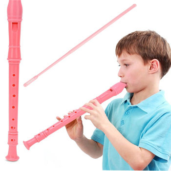 Flet płaski instrument do nauki szkolny prosty+czyścik 32cm 8 OTWORÓW