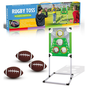 Zestaw do zabawy w  rugby bramka  - piłka trenażer z 4 otworami i 3 piłkami abawka sportowa na świeżym powietrzu do treningu